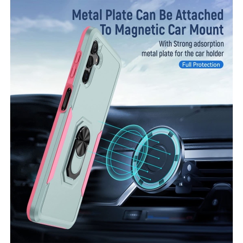 【CSmart】 Shockproof Heavy Duty Magnetic Hard Armor Kickstand Case with Ring Holder for Samsung Galaxy A13 5G / A04s, Mint