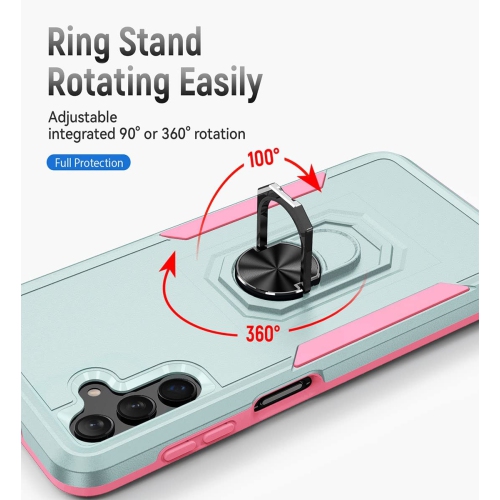 【CSmart】 Shockproof Heavy Duty Magnetic Hard Armor Kickstand Case with Ring Holder for Samsung Galaxy A13 5G / A04s, Mint