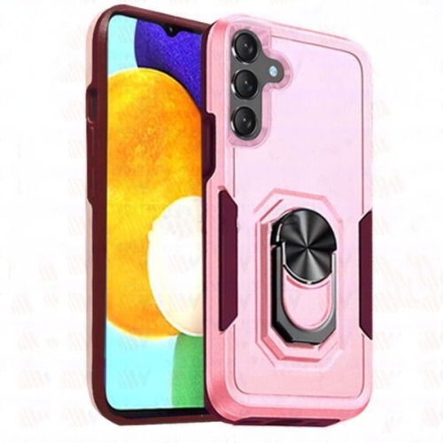 【CSmart】 Shockproof Heavy Duty Magnetic Hard Armor Kickstand Case with Ring Holder for Samsung Galaxy A13 5G / A04s, Pink
