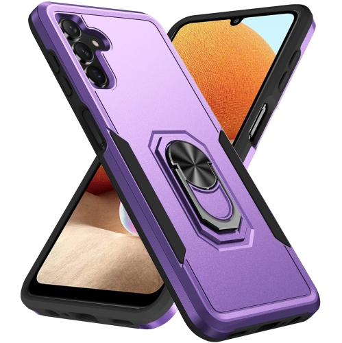 【CSmart】 Étui de béquille magnétique résistant aux chocs avec support de bague pour Samsung Galaxy A13 5G / A04s, Violet