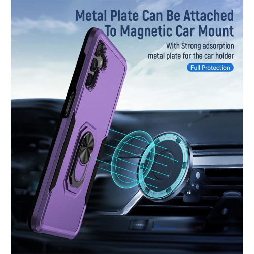 【CSmart】 Étui de béquille magnétique résistant aux chocs avec support de bague pour Samsung Galaxy A13 5G / A04s, Violet
