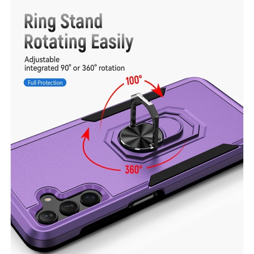 【CSmart】 Étui de béquille magnétique résistant aux chocs avec support de bague pour Samsung Galaxy A13 5G / A04s, Violet
