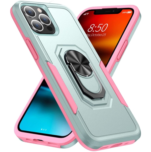CSMART  【】 Shockproof Heavy Duty Magnetic Hard Armor Kickstand Case With Ring Holder for Iphone 13 Pro (6.1") In Mint