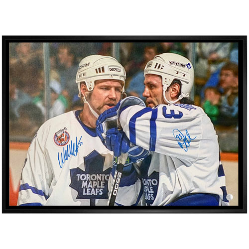 Frameworth Toronto Maple Leafs: Doug Gilmour & Wendel Clark Signed Framed Photograph