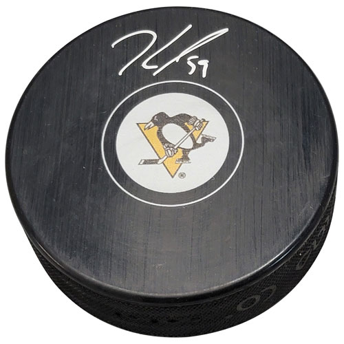 Frameworth Pittsburgh Penguins: Hockey Puck Signed by Jake Guentzel
