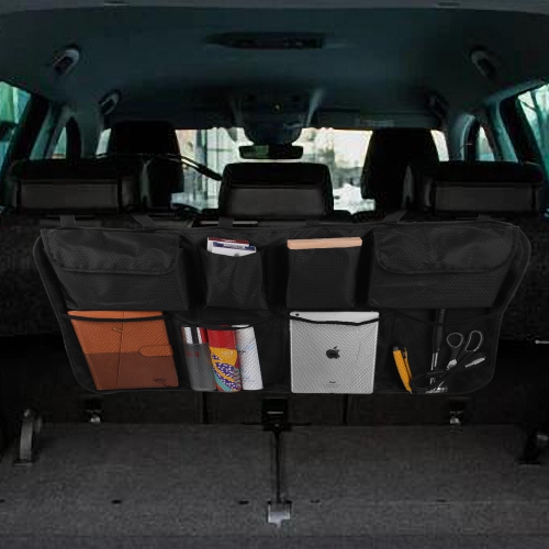 Super Capacity Car Trunk Space Saving Car Hanging Organizer with Stick Stripes with 8 storage bag- LIVINGbasics®