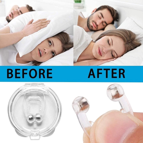 4Pcs Snoring Stop Silicone Magnetic Anti Snore Nose Clip Device Silent Sleep