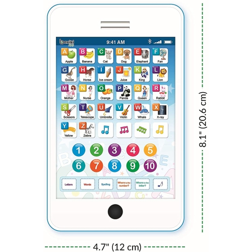 ISTAR Learning Pad Fun Phone with 6 Toddler Learning Games Kids. Touch and Learn Interactive Tablet for Learning Numbers, ABC and Spelling