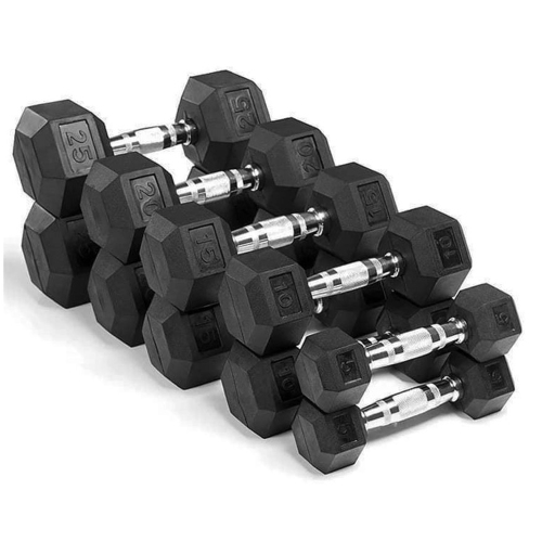 HEX Rubber Dumbbells 10lb
