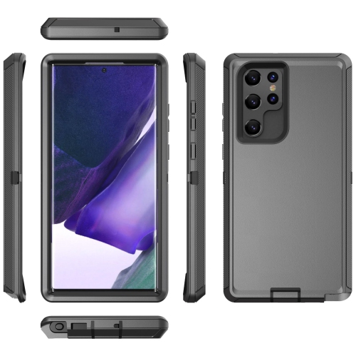 TopSave Shockproof Heavy Duty High Impact Resistant Rugged Hybrid Three Layer Armor Full Body Protection Case for Samsung Galaxy S22 Ultra