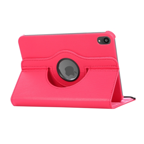 TopSave 360 Rotating PU Leather Tablet Case Cover For Apple iPad Mini 6, Hot Pink