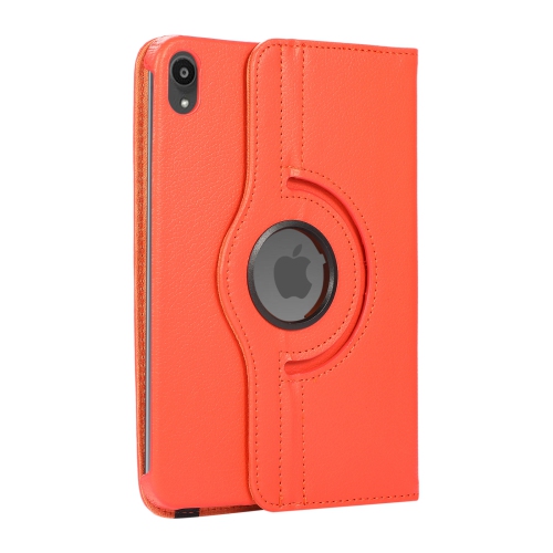 TopSave 360 Rotating PU Leather Tablet Case Cover For Apple iPad Mini 6, Orange