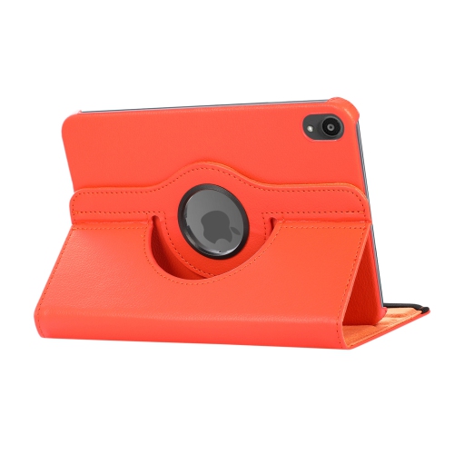 TopSave 360 Rotating PU Leather Tablet Case Cover For Apple iPad Mini 6, Orange