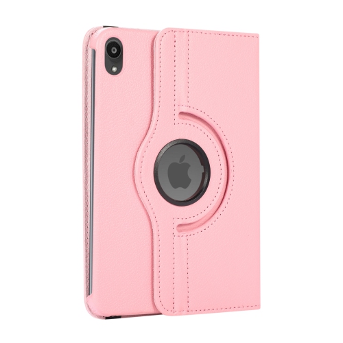 CC  Topsave 360 Rotating Pu Leather Tablet Case Cover for Apple Ipad Mini 6 In Baby Pink