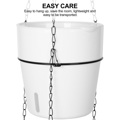 2-Tiered Outdoor Indoor Self Watering Hanging Planter with Drainer and Chain for Plants Flowers Herbs Planters