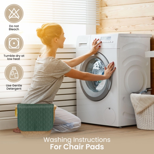 Blocs de chaise réutilisables en lin canadien, 20 x 20 po, paq. 3, doux absorbants imperméables, 100 % coton matelassé perméable à l'air, vert