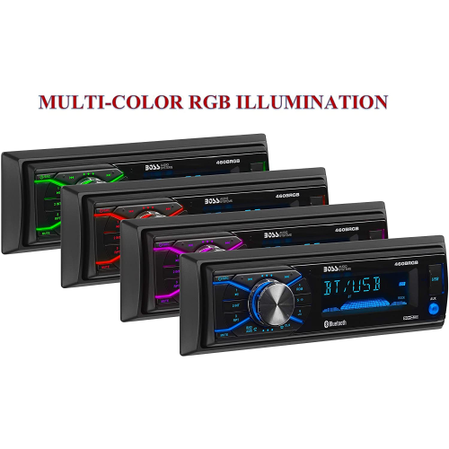 BOSS Audio Systems 460BRGB Multimedia Car Stereo - Single Din, MP3, USB Port, no CD DVD Player, AUX Input, AM FM Radio Receiver