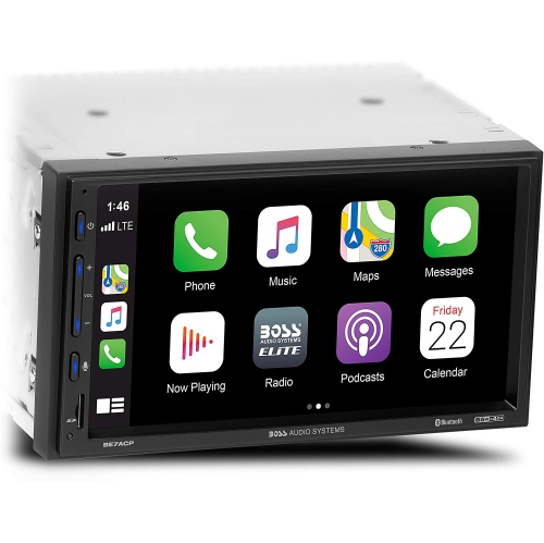 Boss BE7ACP Audio Systems Elite CarPlay & Android Auto Double Din Car Radio with 7 LCD Black