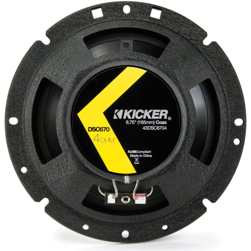 Kicker 43DSC6704 D-Series 6.75" 240W 2-Way 4-Ohm Car Audio Coaxial Speakers