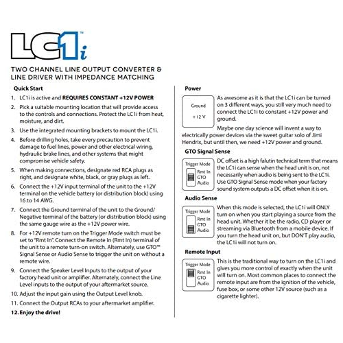 AudioControl LC1i Active 2-Channel Line Driver/Output Converter with Impedance Matching