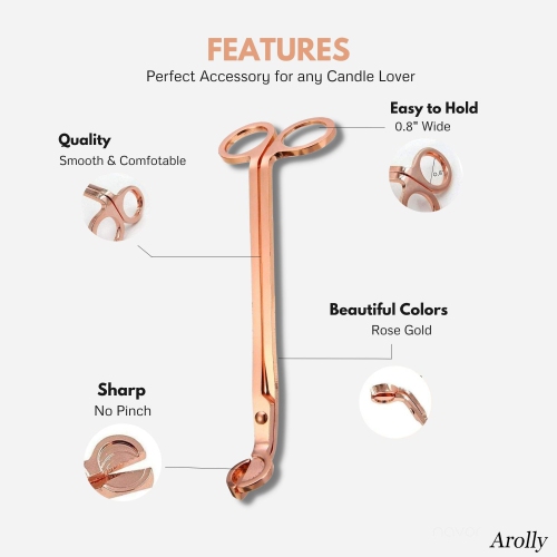 4 Pack Polished Stainless Steel Candle Wick Trimmer - Rust Proof Wick Clipper or Cutter Scissors | Candle Wick Accessory Elegant Gifts for Candle