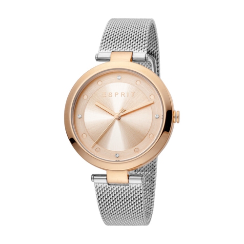 Montre Breezy en acier inoxydable 36 mm pour femmes à 3 aiguilles 3ATM de esprit - Rose doré/Argenté