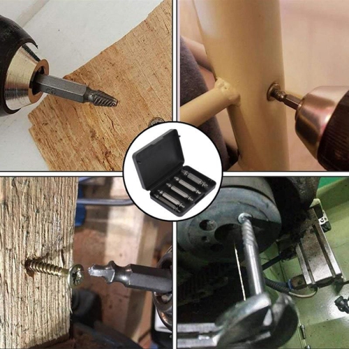 5Pcs Screw Extractor Kit and Stripped Screw Remover Damaged Screw Extractor Kit Easy Out Broken Bolt Remover