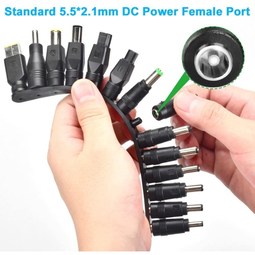 DC Power Adapter Kits 38 PCS Universal 5.5 mm x 2.1 mm DC AC Power Adapter Tips Connector for Thinkpad Power Supply Plug Jack Sets