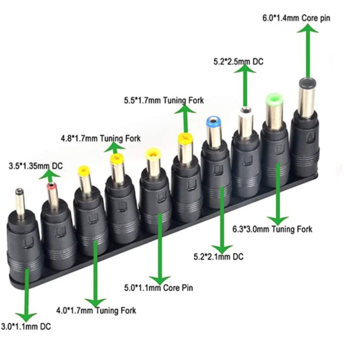DC Power Adapter Kits 38 PCS Universal 5.5 mm x 2.1 mm DC AC Power Adapter Tips Connector for Thinkpad Power Supply Plug Jack Sets