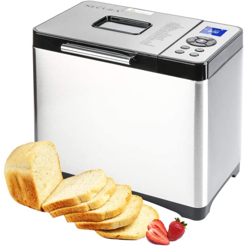Secura MBF-016 MBG-016 Bread Maker, 2.2 Pound, Stainless Steel- OPEN BOX