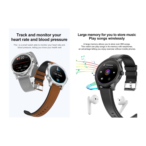 ISPEKTRUM X10 Smartwatch, 1.3" HD Screen Bluetooth Text & Call Waterproof Multiple Sports Modes Fitness Tracker Heart Rate & BP Monitor works with