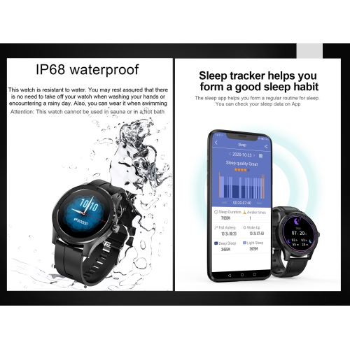 ISPEKTRUM X10 Smartwatch, 1.3" HD Screen Bluetooth Text & Call Waterproof Multiple Sports Modes Fitness Tracker Heart Rate & BP Monitor works with