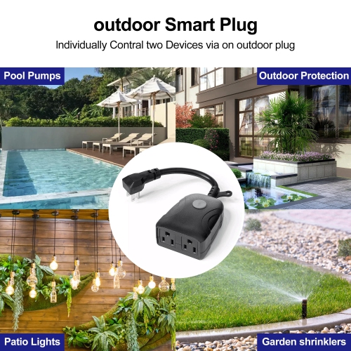 2.4Ghz 2-Outlet Outdoor Indoor Wi-Fi Smart Socket with Timer, Compatible with Alexa, Google Home - PrimeCables®
