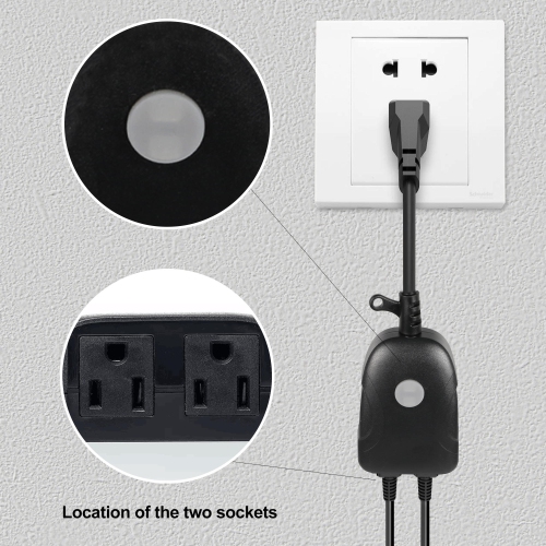 2.4Ghz 2-Outlet Outdoor Indoor Wi-Fi Smart Socket with Timer, Compatible with Alexa, Google Home - PrimeCables®