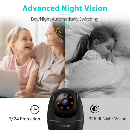 NETVUE Indoor Camera, Enhanced Security Camera with Advanced AI Skills for  Pet/Baby/Nanny, 1080P FHD 2.4GHz WiFi Night Vision Home Camera, 2-Way Audio