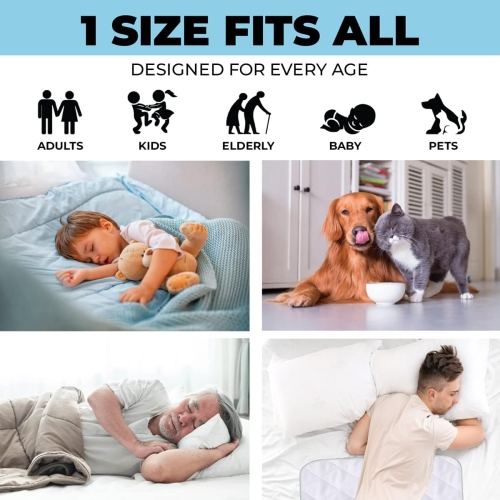 HYGIENX Deluxe Waterproof Sheet Protector 34”x36” 3 Pack Protection Soaker Bed Pads Reusable Incontinence UnderPads for Adults Kids Pets Seniors
