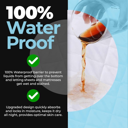 HYGIENX Deluxe Waterproof Sheet Protector 34”x36” 3 Pack Protection Soaker Bed Pads Reusable Incontinence UnderPads for Adults Kids Pets Seniors