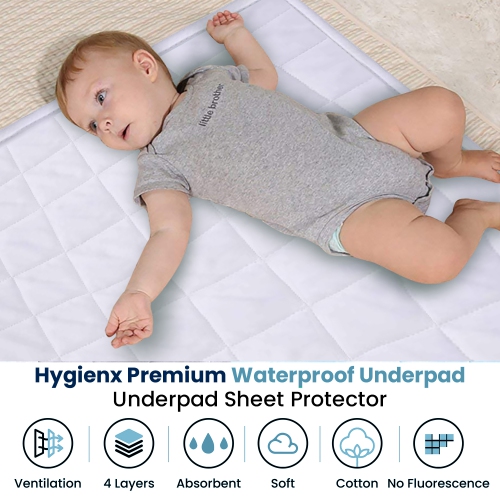 HYGIENX Deluxe Waterproof Sheet Protector 34”x36” 3 Pack