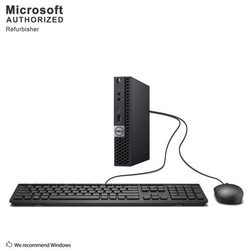 DELL  Refurbished (Good) - Optiplex 7050 Micro PC, Intel I5-7500T 2.7Ghz, 16G Ddr4, 512G SSD, Dp, HDMI, 4K Support, Keyboard & Mouse, Win10Pro 64Bit
