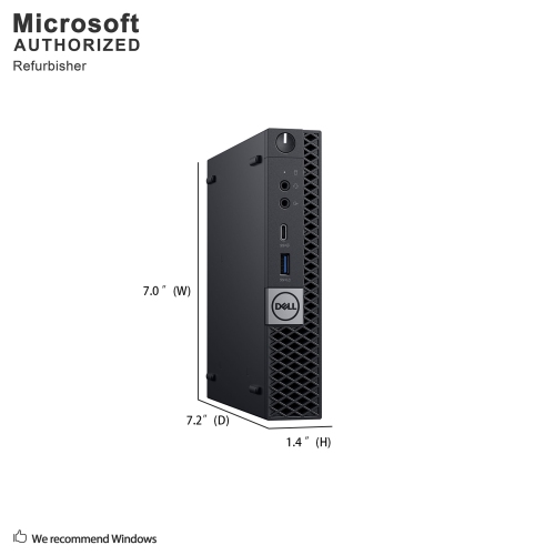 Dell OptiPlex 7050 Micro Desktop - Intel Core i5-7500T, 16GB Memory, 512GB SSD, Win 10 Pro (EN/FR), Keyboard & Mouse Included by DELL - Refurbished condition - Image 4