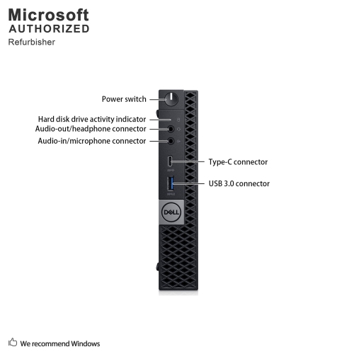 Dell OptiPlex 7050 Micro Desktop - Intel Core i5-7500T, 16GB Memory, 512GB SSD, Win 10 Pro (EN/FR), Keyboard & Mouse Included by DELL - Refurbished condition - Image 5