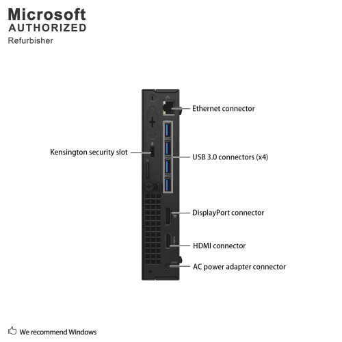 Dell OptiPlex 7050 Micro Desktop - Intel Core i5-7500T, 16GB Memory, 512GB SSD, Win 10 Pro (EN/FR), Keyboard & Mouse Included by DELL - Refurbished condition - Image 6