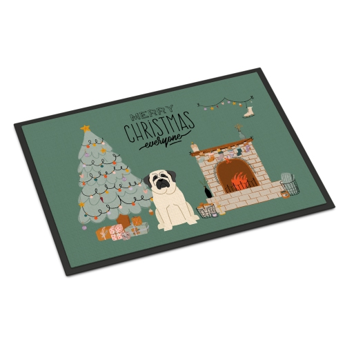 Caroline's Treasures CK7580MAT White Mastiff Christmas Everyone Indoor or Outdoor Mat 18x27, 18H X 27W, multicolor
