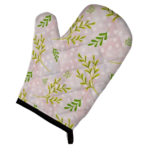 Caroline's Treasures BB7480OVMT Watercolor Leaves Pink Oven Mitt, Large, multicolor