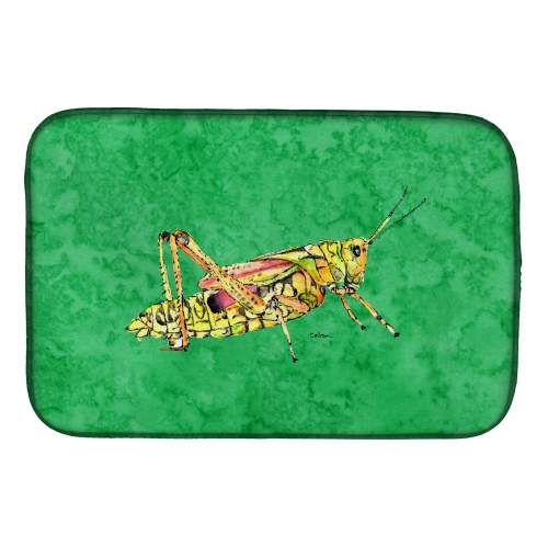 Caroline's Treasures 8849DDM Grasshopper on Green Dish Drying Mat, 14 x 21", multicolor