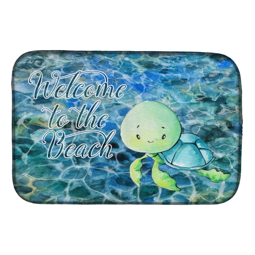 Caroline's Treasures BB8520DDM Sea Turtle Welcome Dish Drying Mat, 14 x 21", multicolor