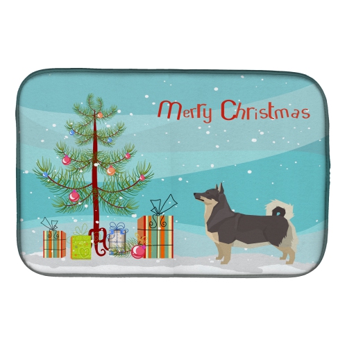 Caroline's Treasures CK3566DDM Swedish Vallhund Christmas Tree Dish Drying Mat, 14 x 21", multicolor