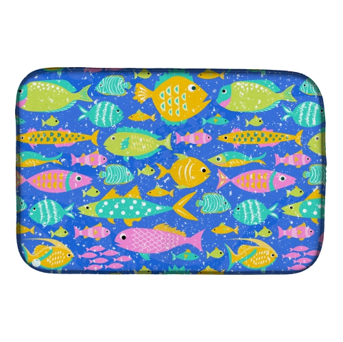 Caroline's Treasures VHA3034DDM Little Colorful Fishes Dish Drying Mat, 14 x 21", multicolor