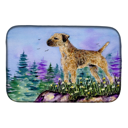 Caroline's Treasures SS8664DDM Border Terrier Dish Drying Mat, 14 x 21", multicolor