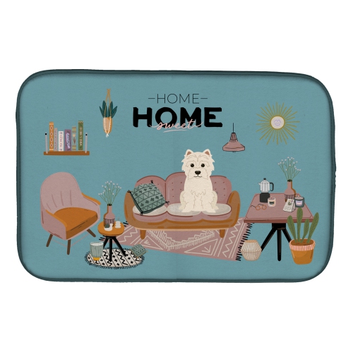Caroline's Treasures CK7887DDM Westie Sweet Home Dish Drying Mat, 14 x 21", multicolor